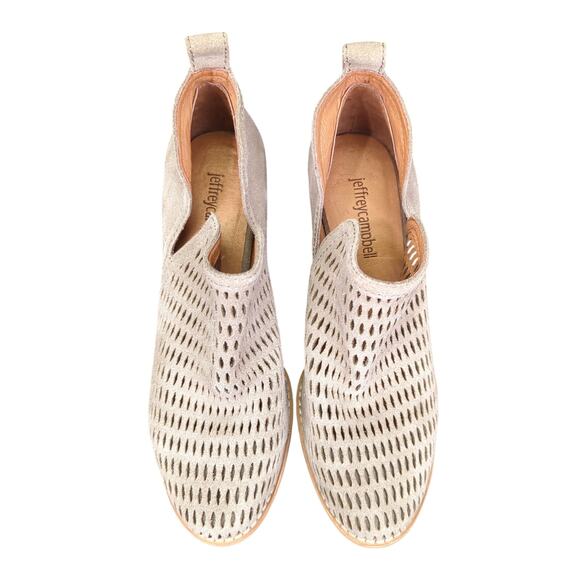 Jeffrey Campbell Vanhook Taupe Ankle Booties Perf Cutout Leather Suede Women's 6 - Picture 4 of 8